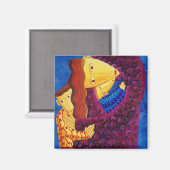 Mutter und Sohn Malerei Familie Moderne Kunst Magnet (Vorderseite/Rückseite)