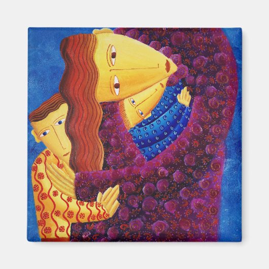 Mutter und Sohn Malerei Familie Moderne Kunst Magnet (Vorne)