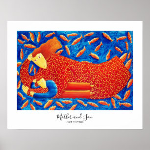 Mutter-und-Sohn-Malerei Poster