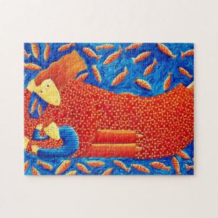 Mutter-und-Sohn-Malerei Puzzle