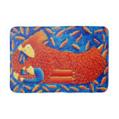 Mutter und Sohn mit Goldfish Modern Art Malerei Badematte (Vorderseite)