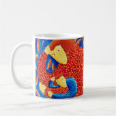 Mutter und Sohn mit Goldfish Modern Art Malerei Kaffeetasse (Links)