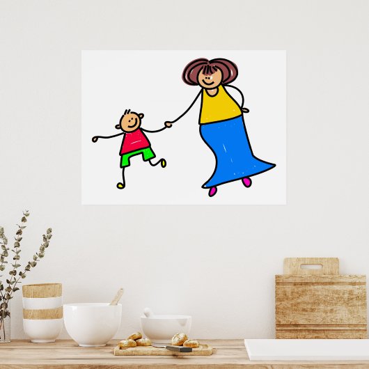 Mutter und Sohn Poster (Küche)