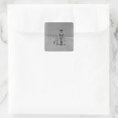 Mutter und Sohn Quadratischer Aufkleber (Tasche)