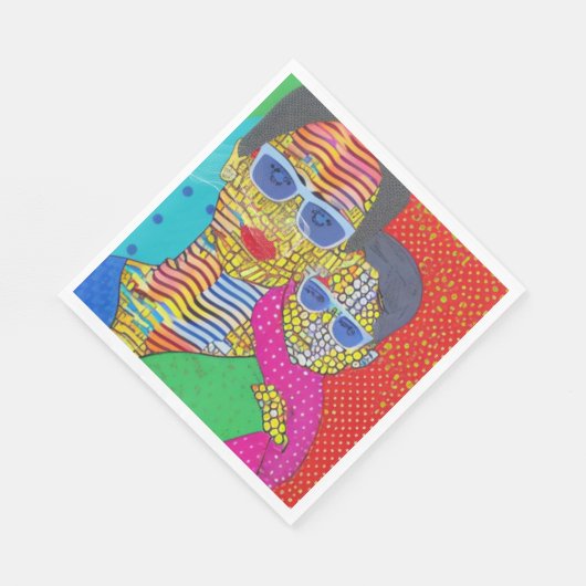 Mutter und Sohn Serviette (Ecke)