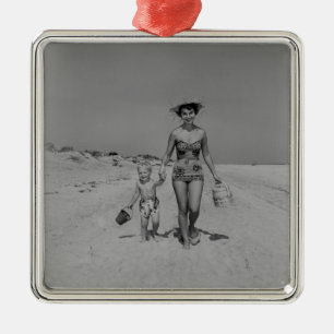 Mutter und Sohn Silbernes Ornament