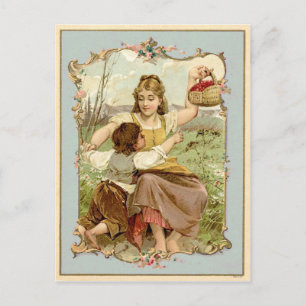 Mutter und Sohn Vintage-Reproduktion Postkarte