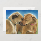 "Mutter und Sohn Wiedersehen" Rhodesian Ridgeback Postkarte (Vorne/Hinten)