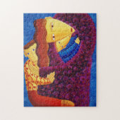 Mutter und Sohn zeitgenössisches Familiengemälde Puzzle