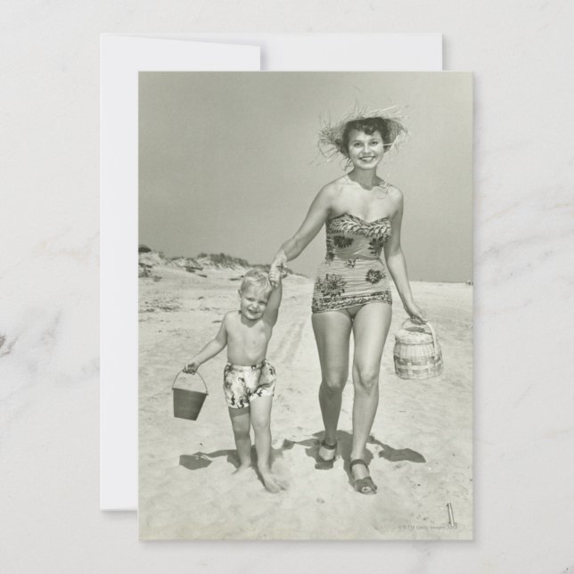 Mutter und Sohn zu Fuß (Vorderseite)