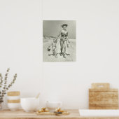 Mutter und Sohn zu Fuß Poster (Küche)