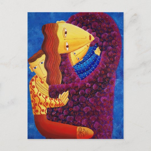 Mutter-und-Söhne-Gemälde Postkarte (Vorderseite)