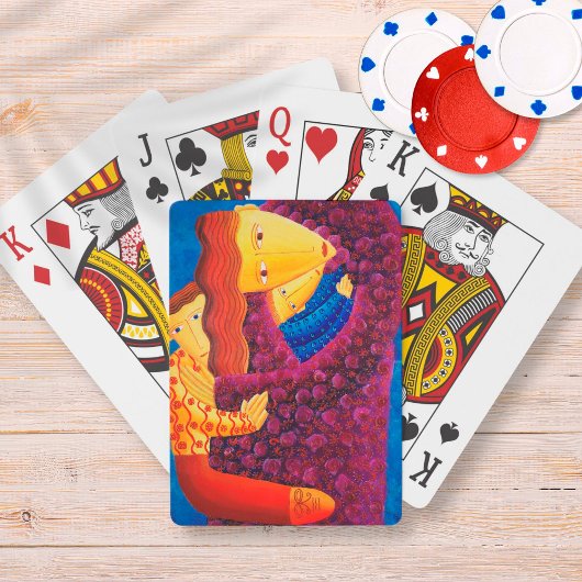 Mütter und Söhne Malerei zeitgenössische Familienk Spielkarten