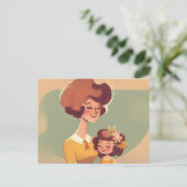 Mutter und Tochter 70er Postkarte (Stehend Vorderseite)