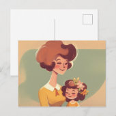 Mutter und Tochter 70er Postkarte (Vorne/Hinten)