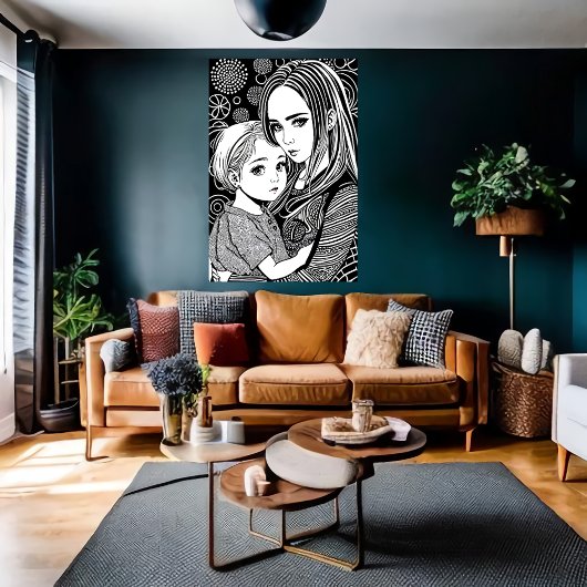 Mutter und Tochter | Art der AI Poster