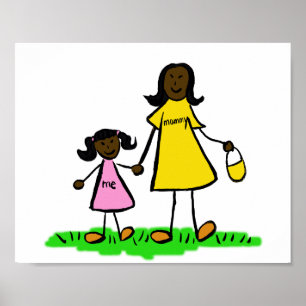 Mutter und Tochter Benutzerdefinierter Familiencha Poster
