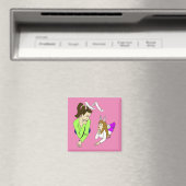 Mutter und Tochter Bunnygirls Magnet (In Situ (Geschirrspüler))