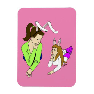 Mutter und Tochter Bunnygirls Magnet