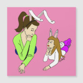 Mutter und Tochter Bunnygirls Magnetkarte (Vorderseite)