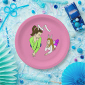 Mutter und Tochter Bunnygirls Pappteller (Party)