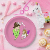 Mutter und Tochter Bunnygirls Pappteller (Party)