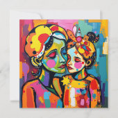 Mutter und Tochter bunte Kunst Muttertag Karte (Vorderseite)