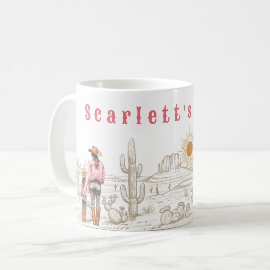 Mutter und Tochter CowGirls Geschenk 11oz Kaffeetasse (Vorderseite Links)