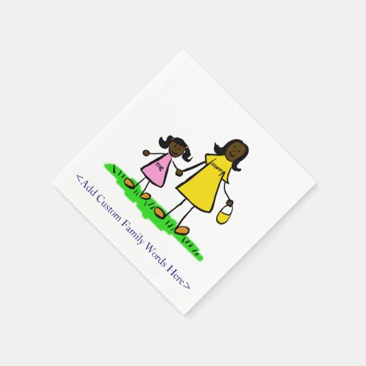 Mutter und Tochter Custom Art Napkins Serviette (Ecke)