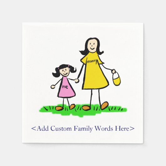 Mutter und Tochter Custom Art Napkins Serviette (Vorderseite)