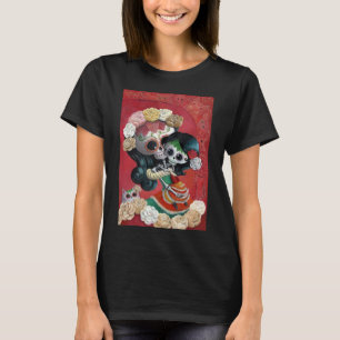 Mutter und Tochter Dia de Los Muertos Skeletons T-Shirt