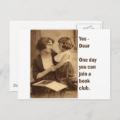 Mutter und Tochter eines Buchvereins Postkarte (Vorne/Hinten)