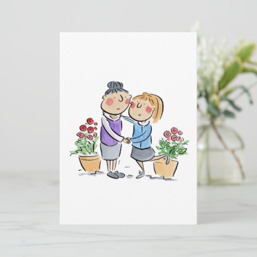 Mutter und Tochter Einladung (Stehend Vorderseite)