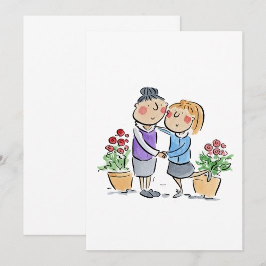 Mutter und Tochter Einladung (Vorne/Hinten)