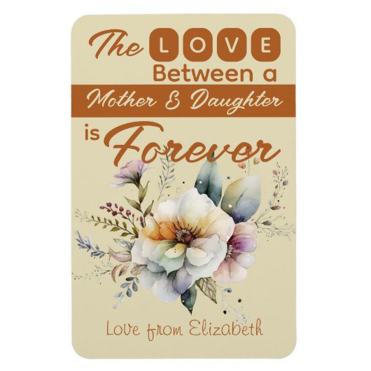 Mutter und Tochter ewig blorange Orange Magnet (Vertikal)