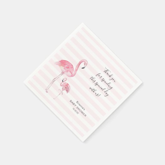 Mutter und Tochter Flamingo Babydusche Serviette (Ecke)