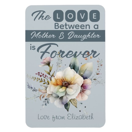 Mutter und Tochter für immer blühblau Magnet (Vertikal)