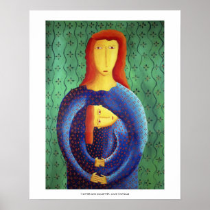 Mutter-und-Tochter-Gemälde-Kunstdruck Poster