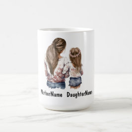 Mutter und Tochter individuelle Name personalisier Kaffeetasse