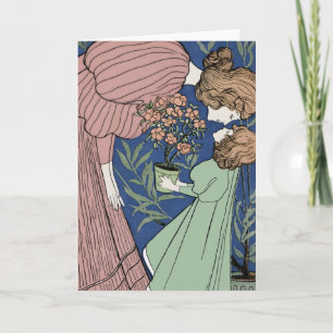 Mutter und Tochter - Jugendstil Feiertagskarte