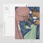 Mutter und Tochter - Jugendstil Postkarte (Vorne/Hinten)