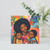 Mutter und Tochter Kunst Muttertag Karte (Stehend Vorderseite)