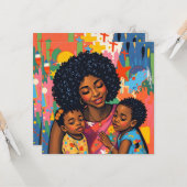 Mutter und Tochter Kunst Muttertag Karte (Vorderseite/Rückseite Beispiel)