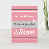 Mutter und Tochter Liebe Rosa und Grau Karte (Vorderseite)