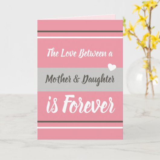 Mutter und Tochter Liebe Rosa und Grau Karte (Gelbe Blume)