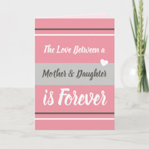 Mutter und Tochter Liebe Rosa und Grau Karte