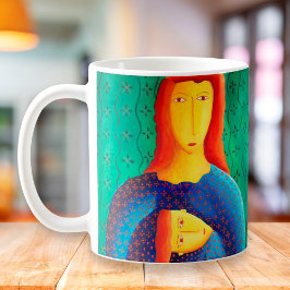 Mutter und Tochter Malerei zeitgenössische Kunst Kaffeetasse