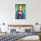 Mutter und Tochter Malerei zeitgenössische Kunst Leinwanddruck (Insitu (Schlafzimmer))
