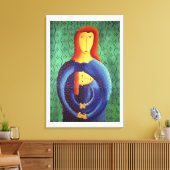 Mutter und Tochter Malerei zeitgenössische Kunst Leinwanddruck (Insitu (Wohnzimmer))