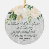 Mutter und Tochter Personalisiert rustikales Blume Keramik Ornament (Vorne)